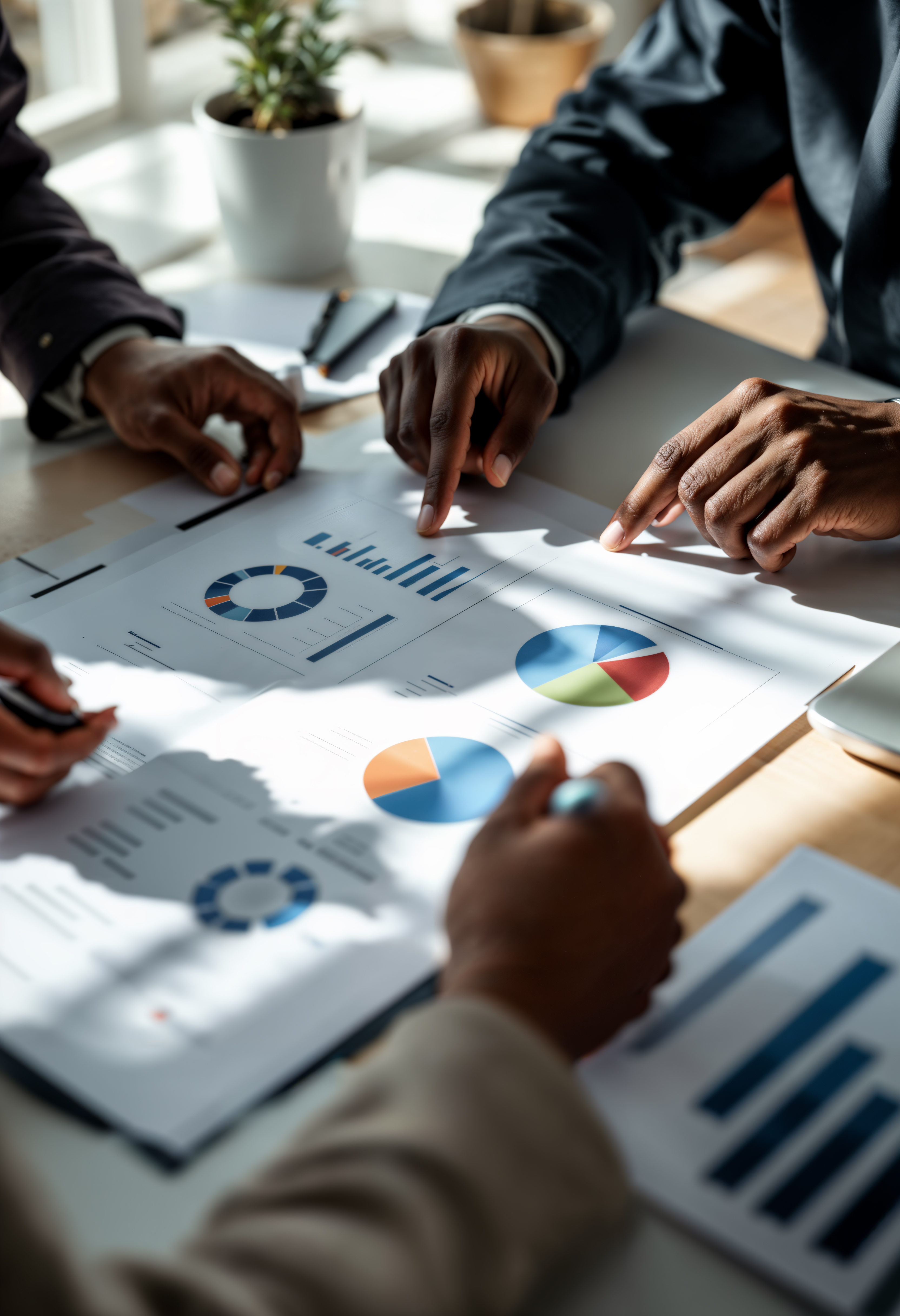 Construction consultancy session reviewing project plans